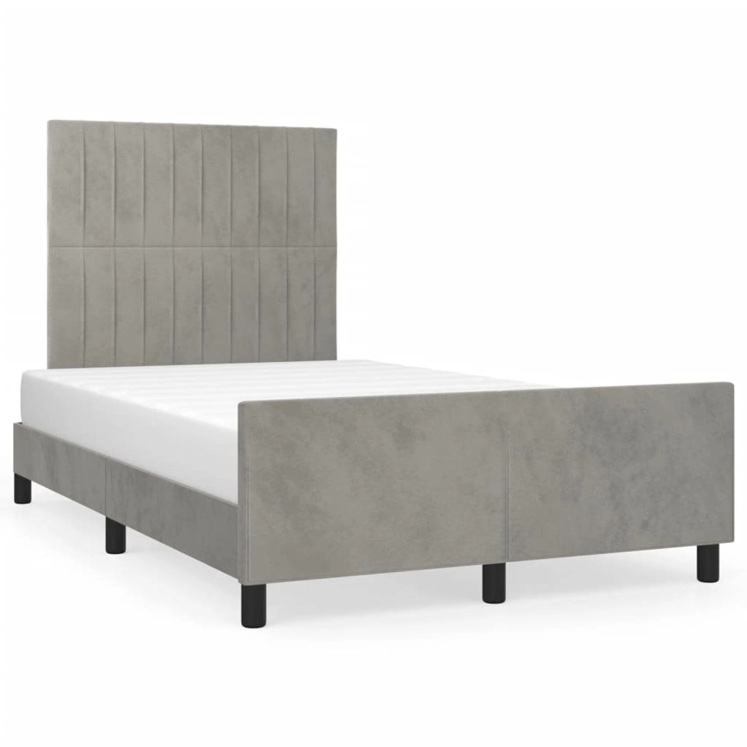 vidaXL Bettgestell ohne Matratze Hellgrau 120x190 cm Samt 3270590 günstig online kaufen