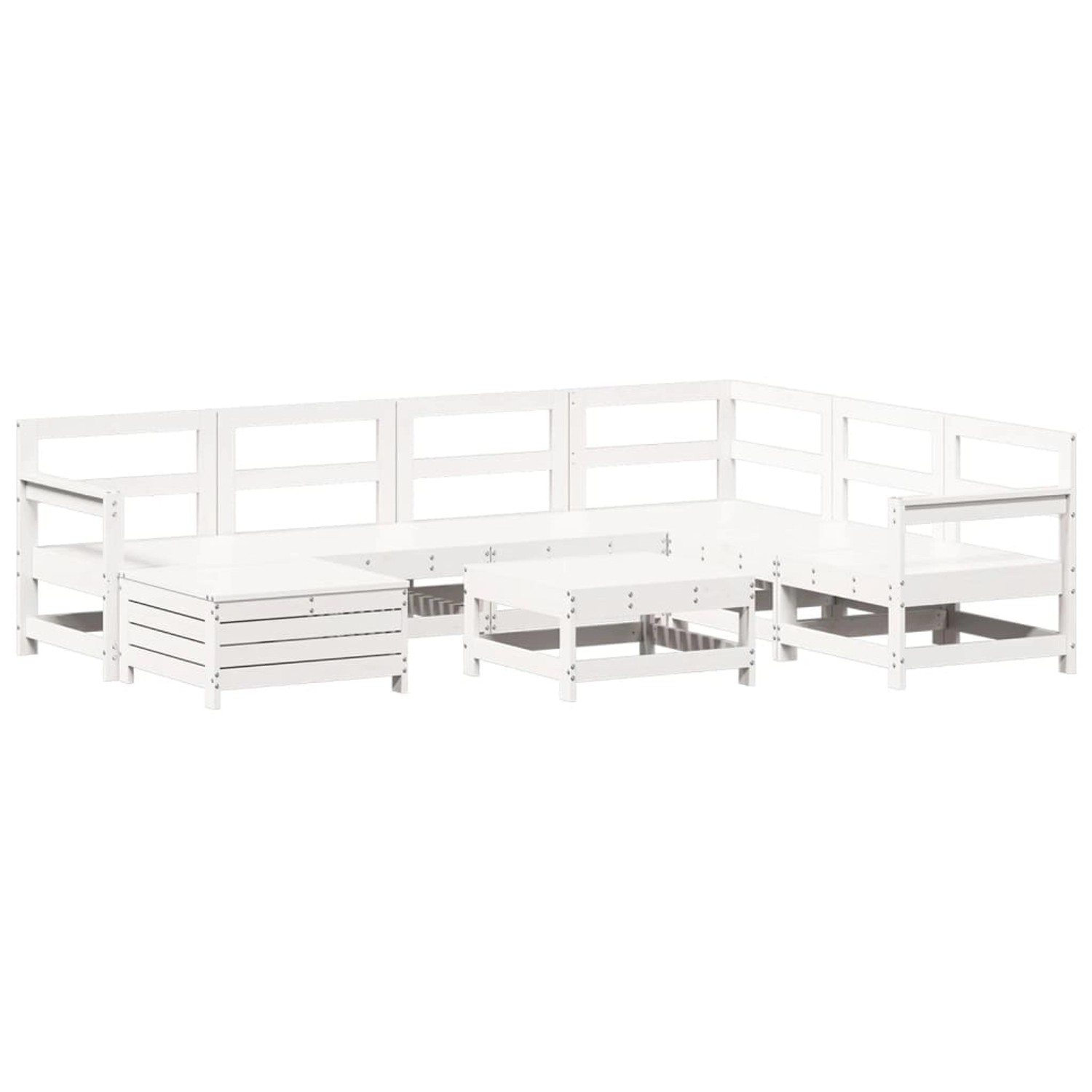 vidaXL 8-Tlg Garten-Sofagarnitur Weiß Massivholz Kiefer 3250589 günstig online kaufen