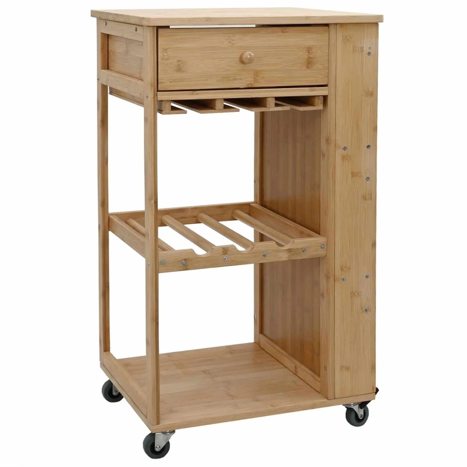 vidaXL Küchenwagen mit Rädern Natur 47,5 x 36 x 83 cm Bambus 42028292