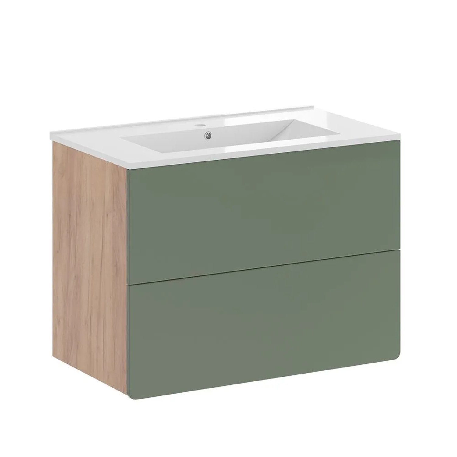 Vicco Waschbeckenunterschrank Izan Goldkraft Eiche/Grün 80 x 59 2-teilig