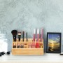 Relaxdays Lippenstifthalter aus Bambus mit 24 Fächern für Kosmetik.