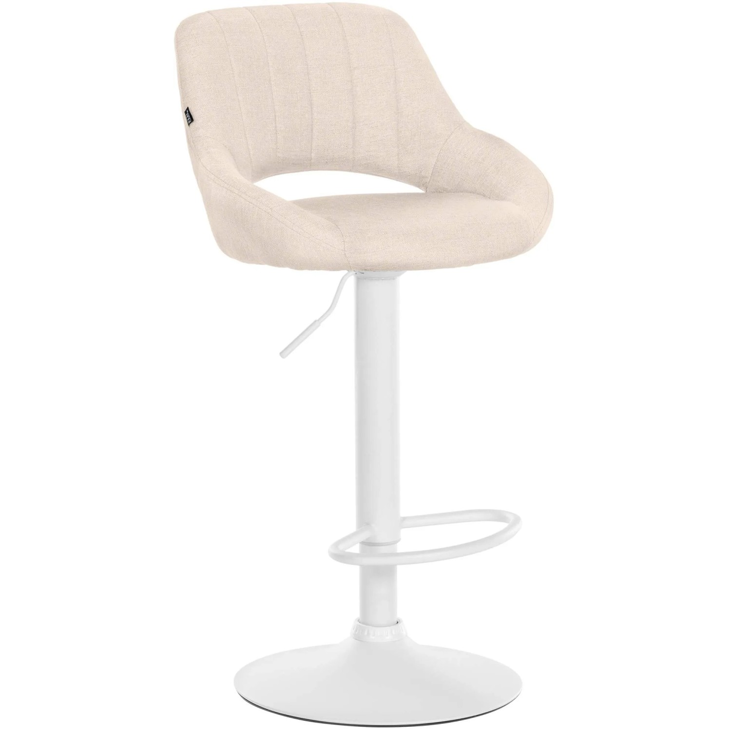 CLP Barhocker Milet Stoff Creme/Weiß