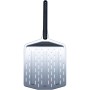 Ooni Pizzaschieber 12 Zoll (30 cm) aus Aluminium mit perforierter Oberfläche und schwarzem Griff.