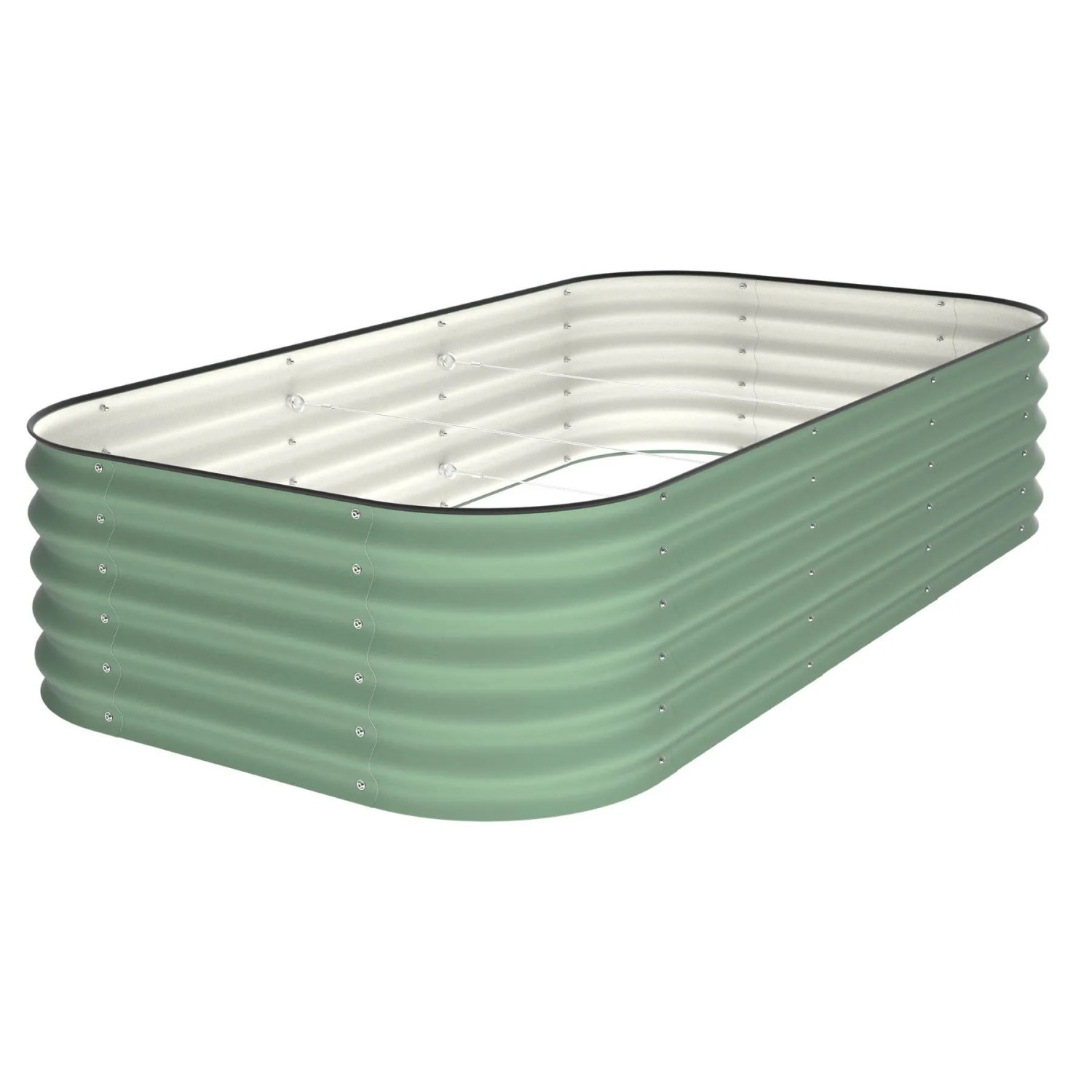 VidaAtHome.de ALVARE Gartenbeet 108 x 202 x 43 cm Waldgrün mit Silber