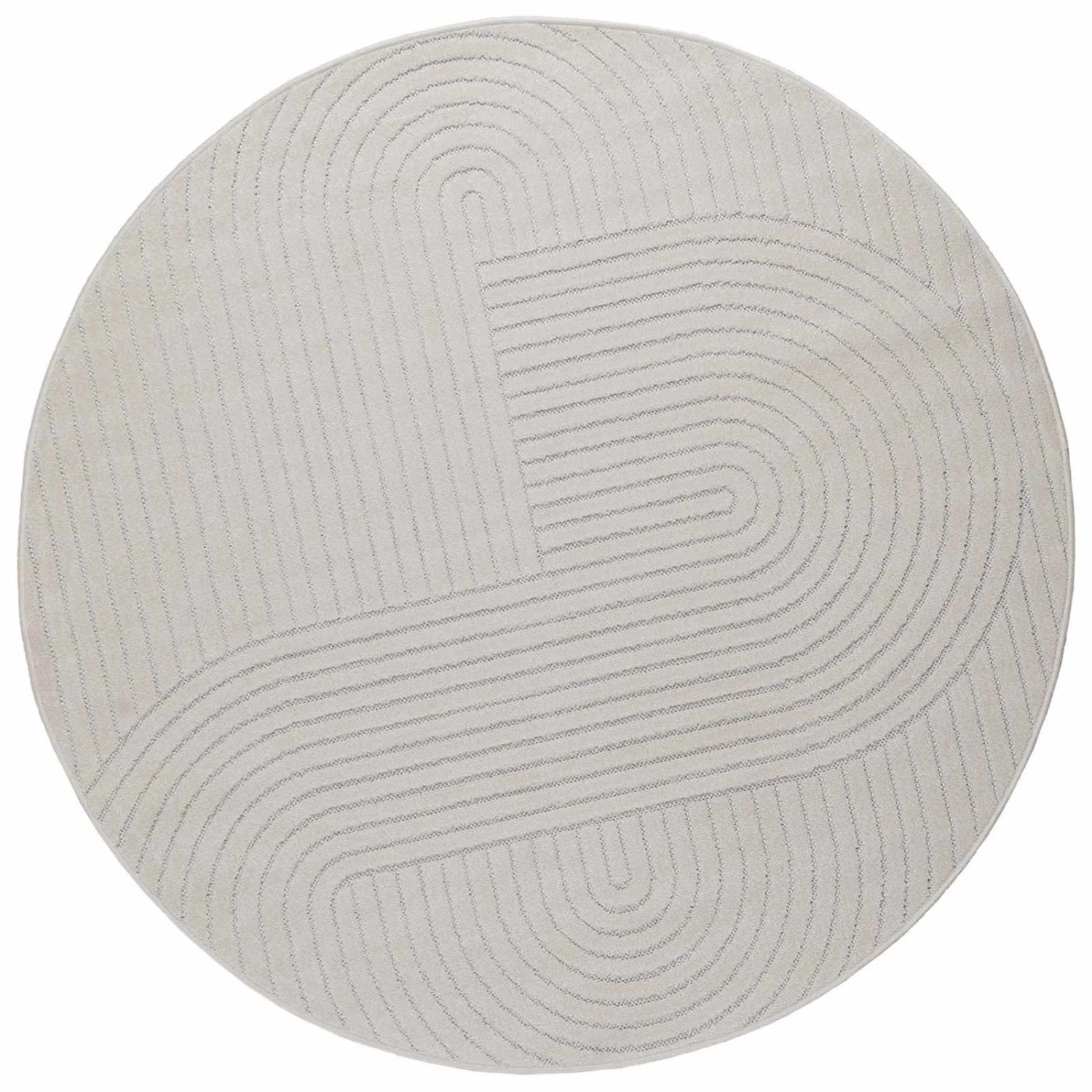 vidaXL Bereichsteppiche Rund PALMERAS Creme Ø 160 CM Polyester 42022581