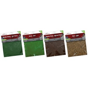 My Village Deco Gemisch 01: 4 Tüten Deko-Material für Weihnachtsdekoration in Grün, Braun und Kork.