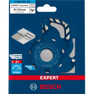 Bosch Expert Diamanttopfscheibe für Beton, 125mm, im blauen Karton. Zubehör für Winkelschleifer.