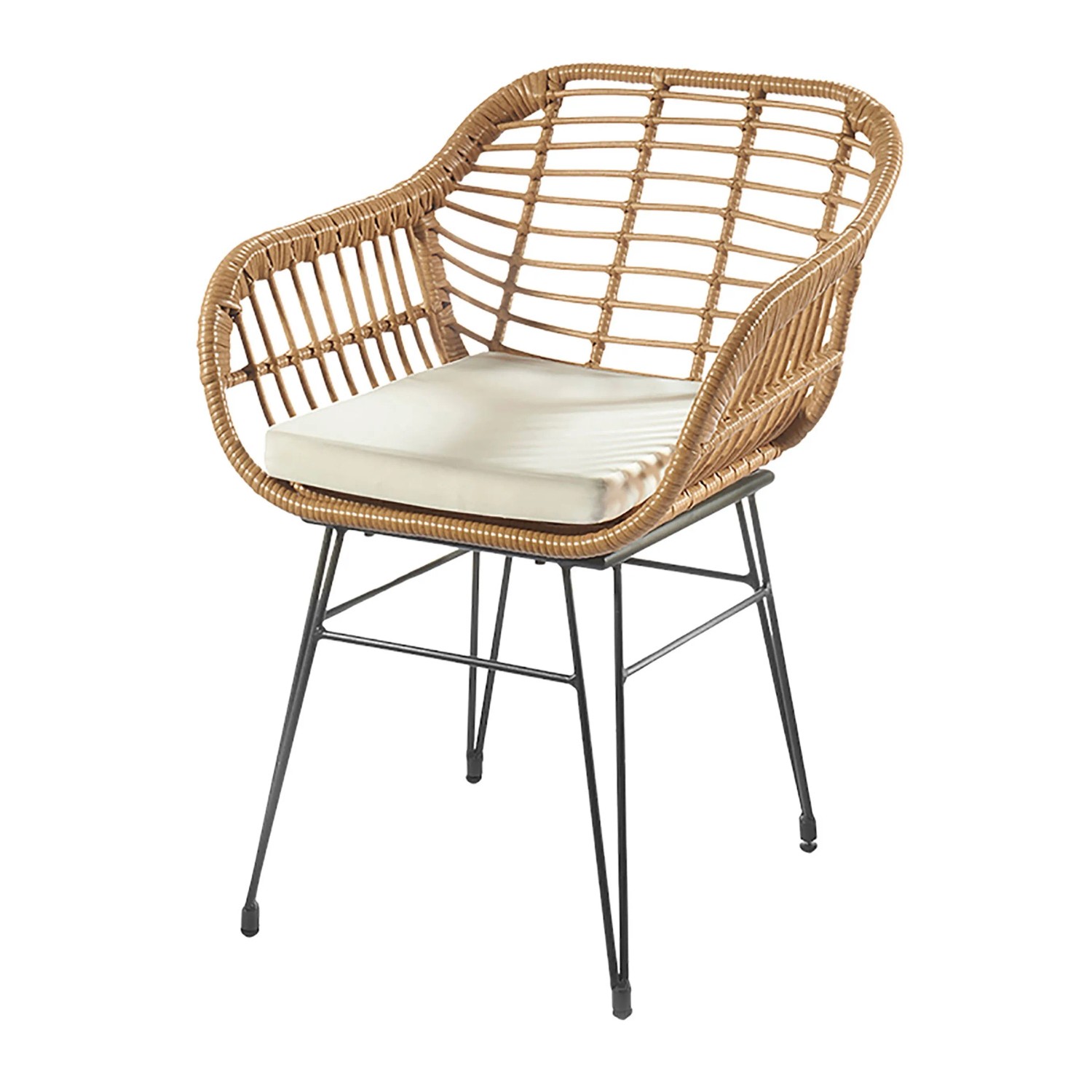 Kobolo Esszimmerstuhl Stuhl Gartensessel Gartenstuhl Retro Look mit Kissen günstig online kaufen