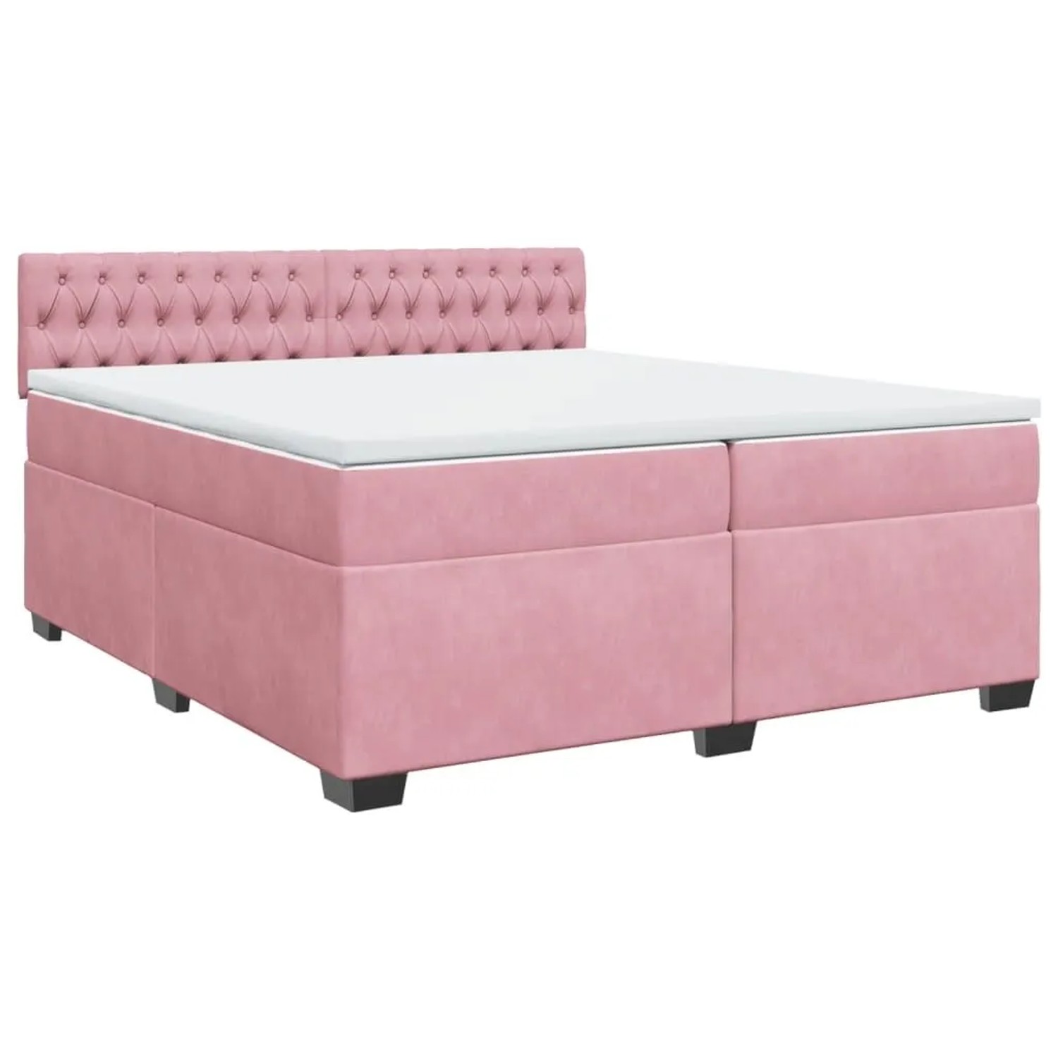 vidaXL Boxspringbett mit Matratze Rosa 200x200 cm Samt 3288713 günstig online kaufen