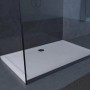 Weiße Aurlane Duschtasse Pure, 140x90 cm, flache Acryl-Duschwanne für barrierefreies Bad.