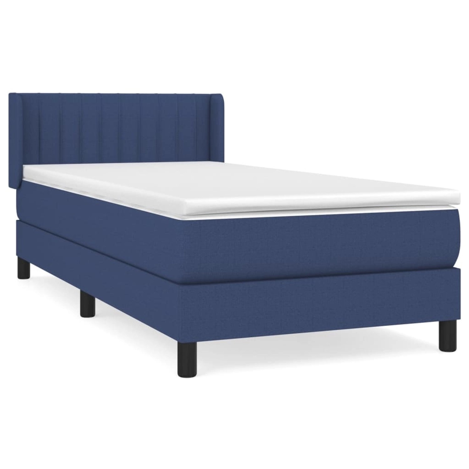 vidaXL Boxspringbett mit Matratze Blau 100x200 cm Stoff 3129855 günstig online kaufen