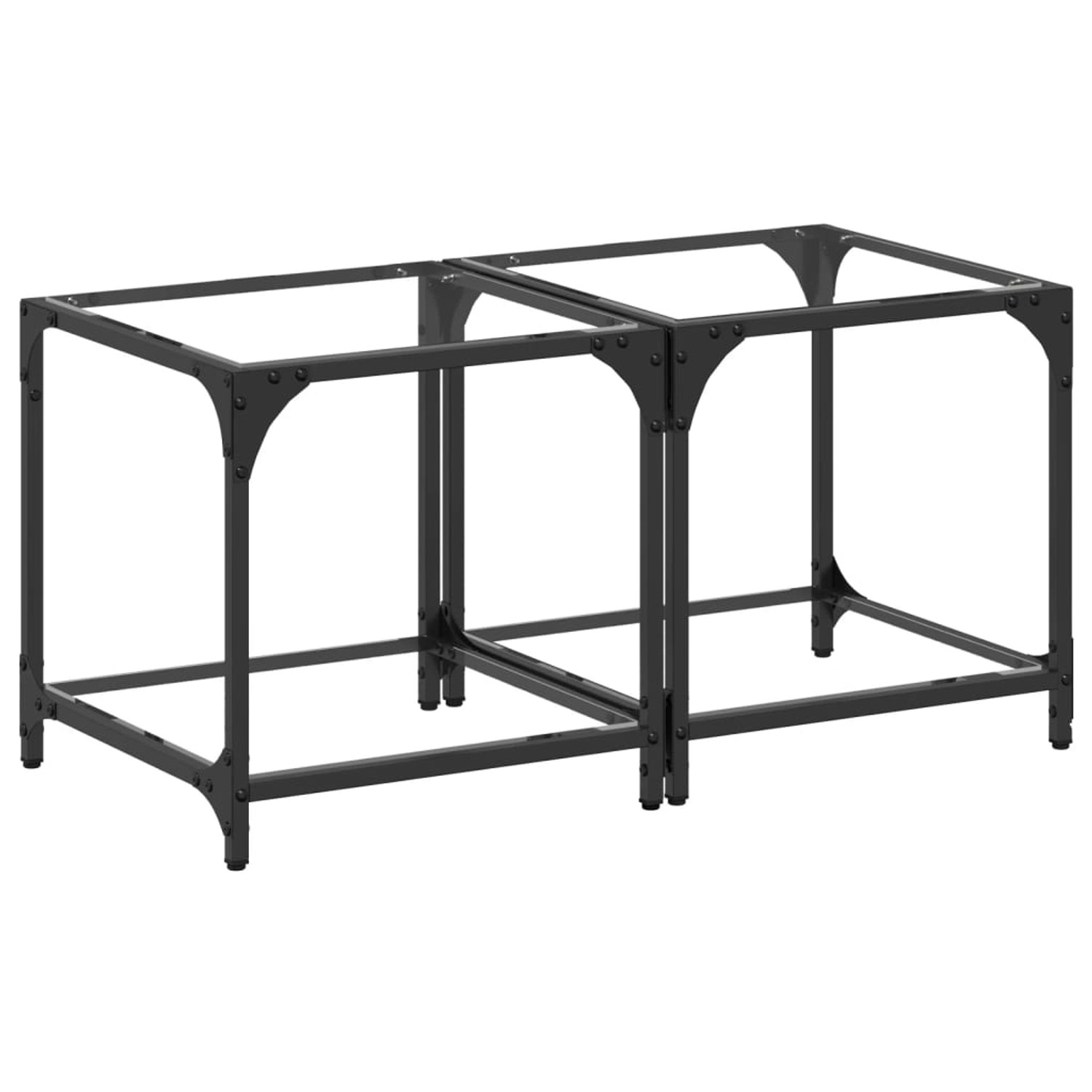 vidaXL Couchtische mit Glasplatte 2 Stk Transparent 40x40x40 cm Stahl 84596 günstig online kaufen