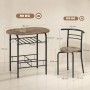 HOMCOM Essgruppe: ovaler Tisch mit rustikal-brauner Holz-Optik MDF-Platte, schwarzem Metallgestell und passendem Stuhl. Maße.