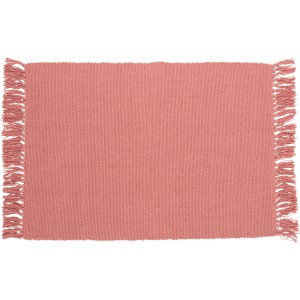 OBI Baumwoll Teppich Uni Terracotta, 50x80 cm, mit Fransen.