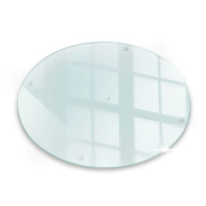 Tulup Schneidebrett Glas Schneidebrett Transparent 30x30 cm Rundes Schneidebrett Transparente Schneidebrett