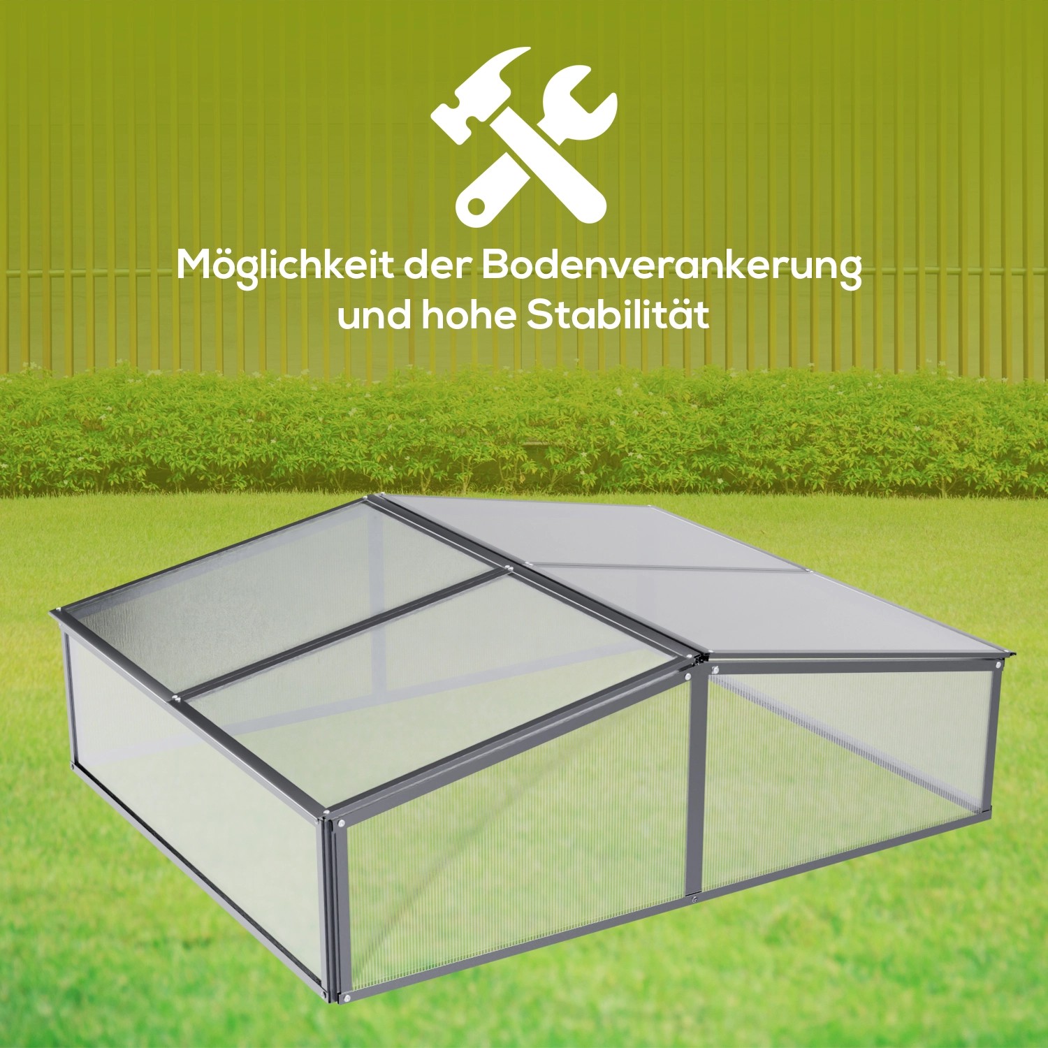 Garmio Frühbeet Mini Gewaechshaus Calla Mit Dachfenster UvSchutz Alu