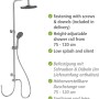 Wenko Duschsystem Watersaving Chrom mit Kopf- und Handbrause, höhenverstellbar.
