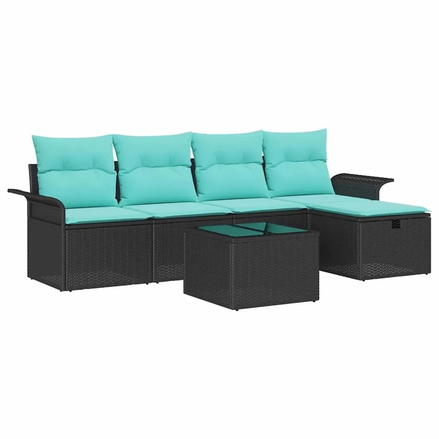 vidaXL Gartensofa-set mit Kissen mit Speicher 6 Stk Poly Rattan 3360207