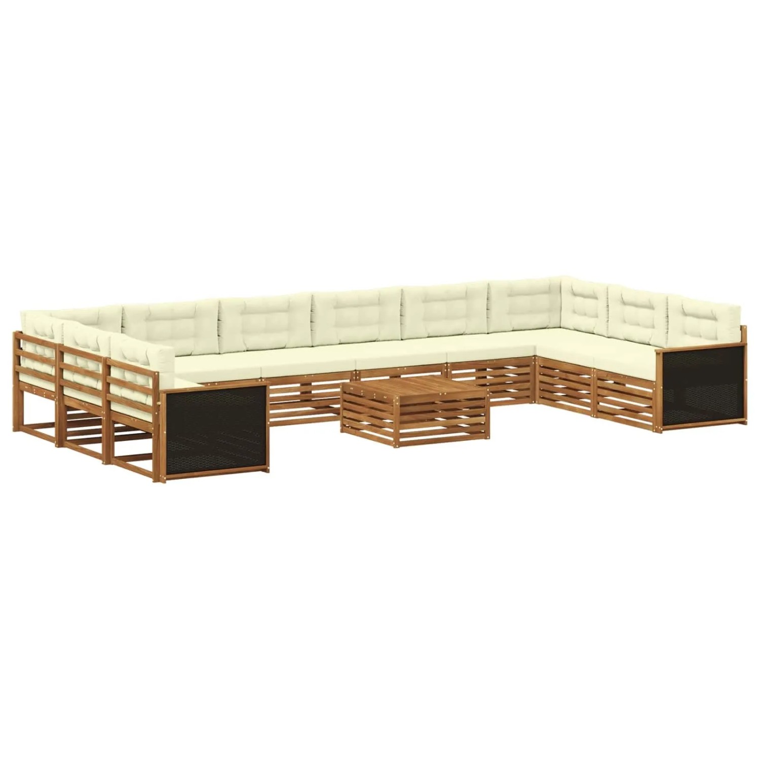 vidaXL Sofagarnituren mit Kissen 11 Stk Massivholz Akazie 3383913
