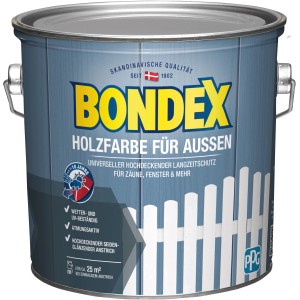 Bondex Holzfarbe für Aussen Lichtgrau, 2,5L Dose. Wetterschutzfarbe für Holz.