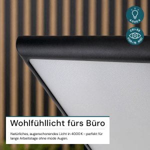 LUXULA LED Stehleuchte 100W 7000lm Bürostehleuchte Up- Downlight Augenschonend UGR16 CRI98 4000K Neutralweiß Dimmbar Stehlampe Schwarz
