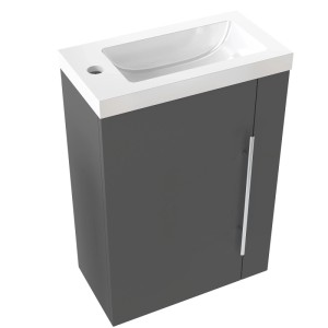 AICA Waschtisch mit Unterschrank, 45 cm, anthrazit matt, Teil des Badmöbel Sets.