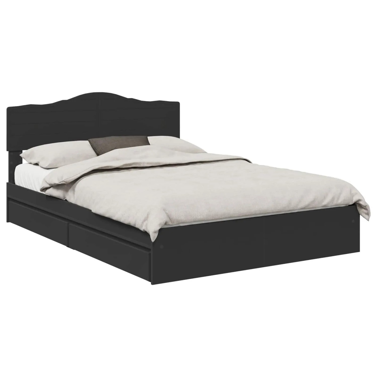 vidaXL Stauraumbett Schwarz 140 x 190 cm Holzwerkstoff 3413097 günstig online kaufen