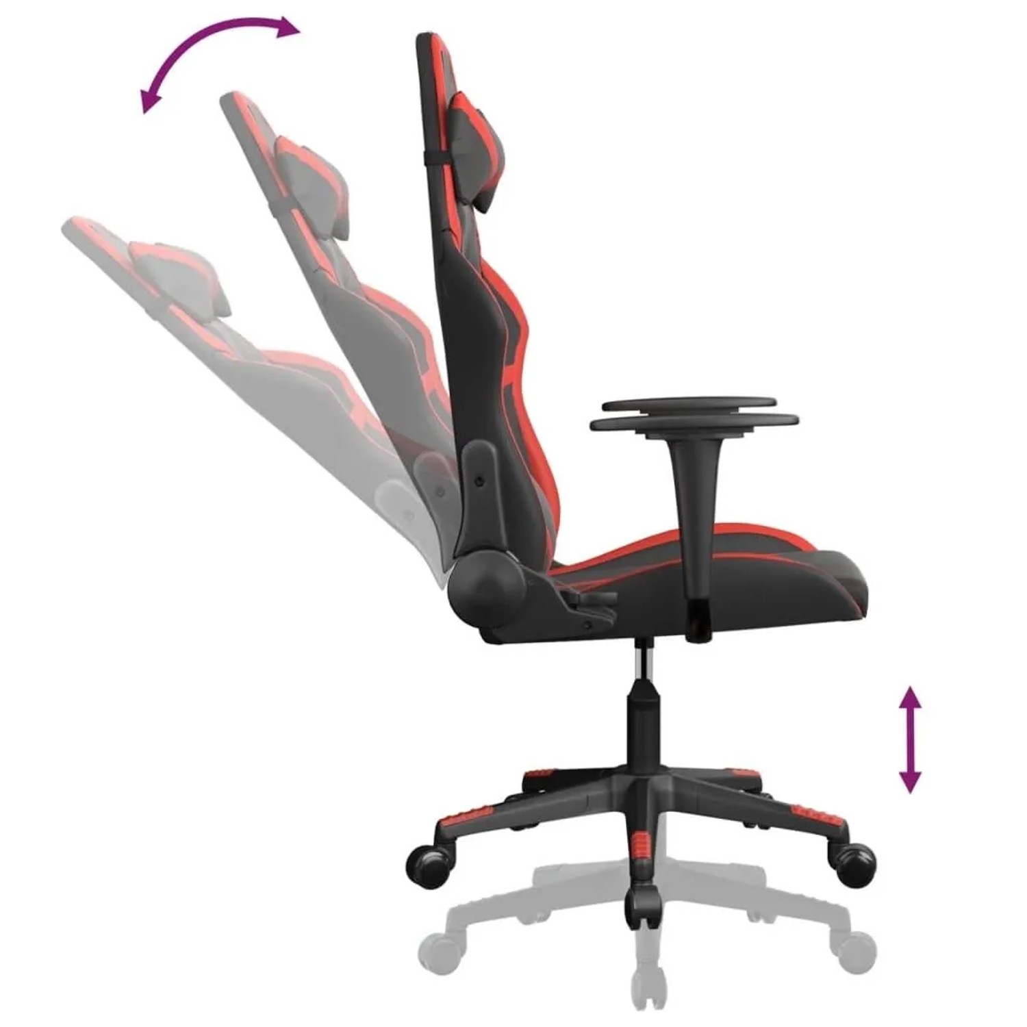vidaXL Gaming-Stuhl mit Massagefunktion Schwarz und Rot Kunstleder 345424_5