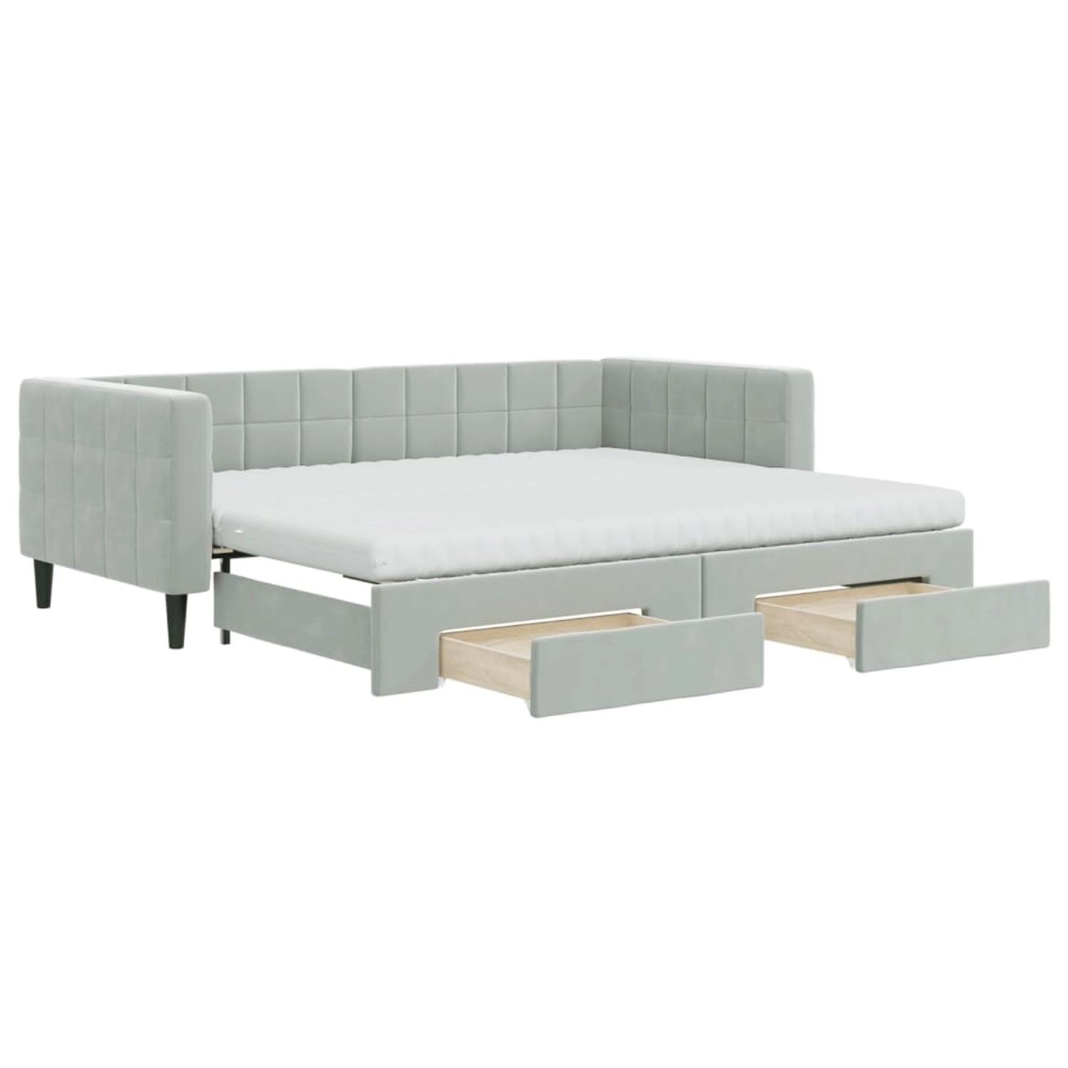 vidaXL Tagesbett Ausziehbar mit Schubladen Hellgrau 90x200 cm Samt 3196763 günstig online kaufen