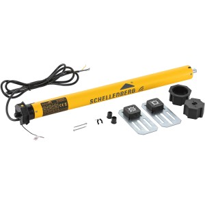Schellenberg Funk-Rolladenmotor Maxi Premium 40 Nm mit Zubehör für Rollladensteuerung.