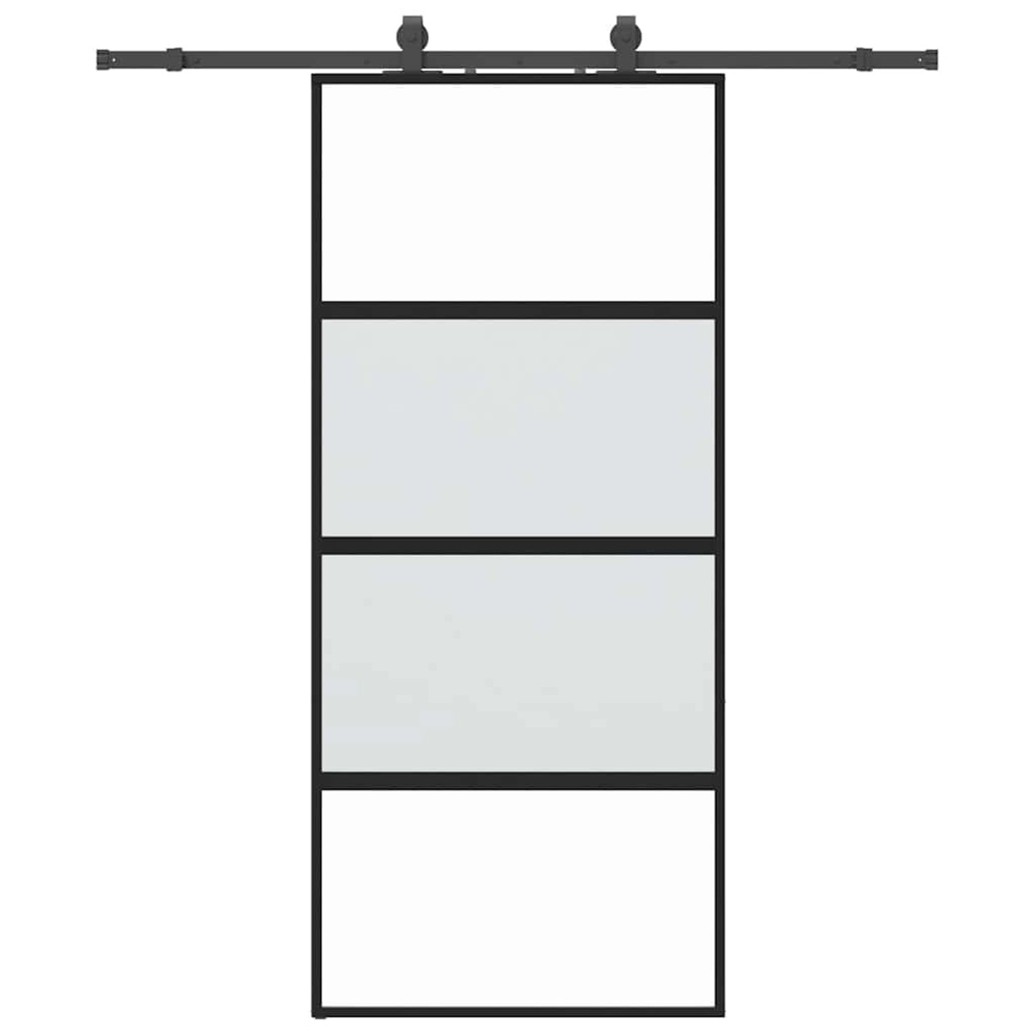 vidaXL Schiebetür mit Beschlag Schwarz 90x205 cm Hartglas 3375830 günstig online kaufen