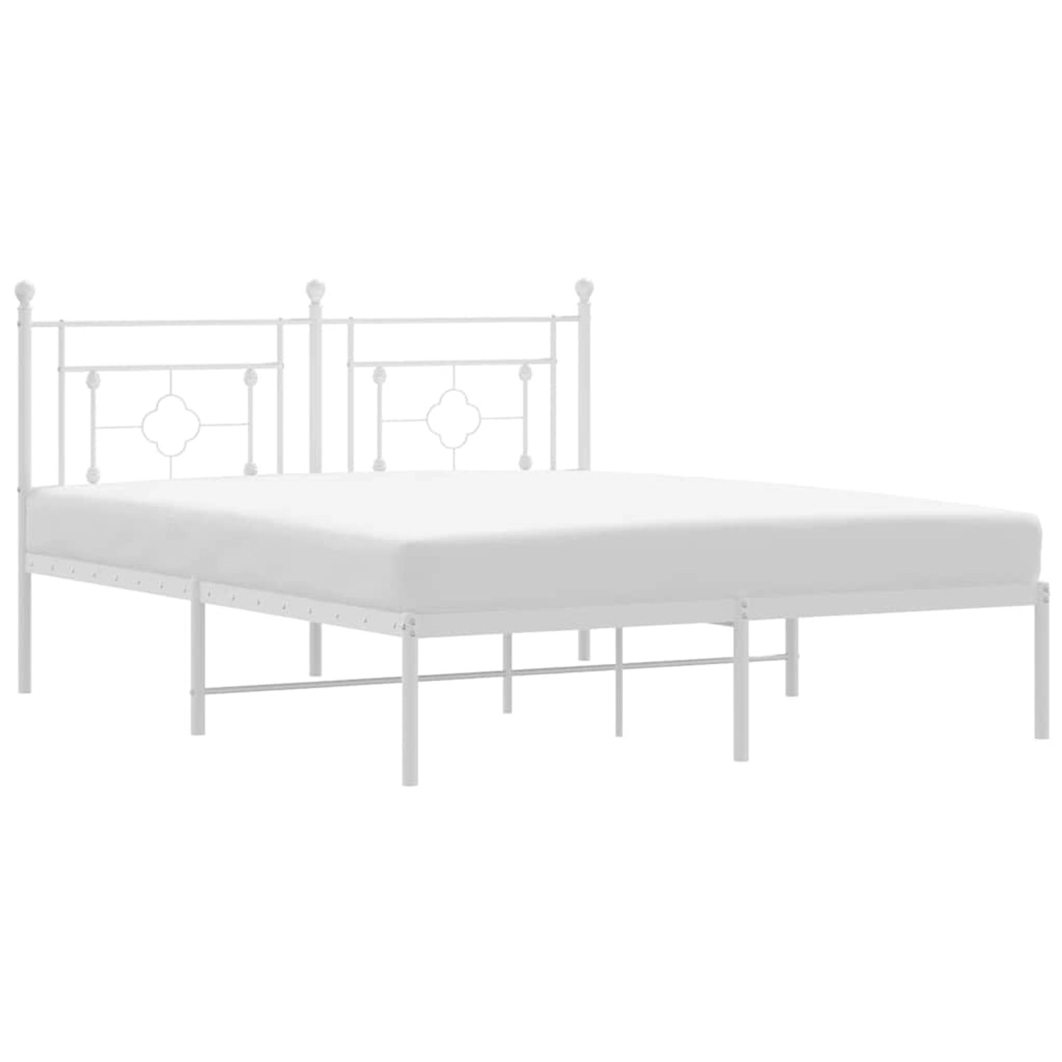 vidaXL Bettgestell mit Kopfteil Metall Weiß 160x200 cm 374391 günstig online kaufen