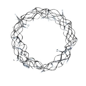 Lex 40 LED Metallkranz Ø 30 cm Weihnachtskranz Lichterkette Batterie Deko Weiß