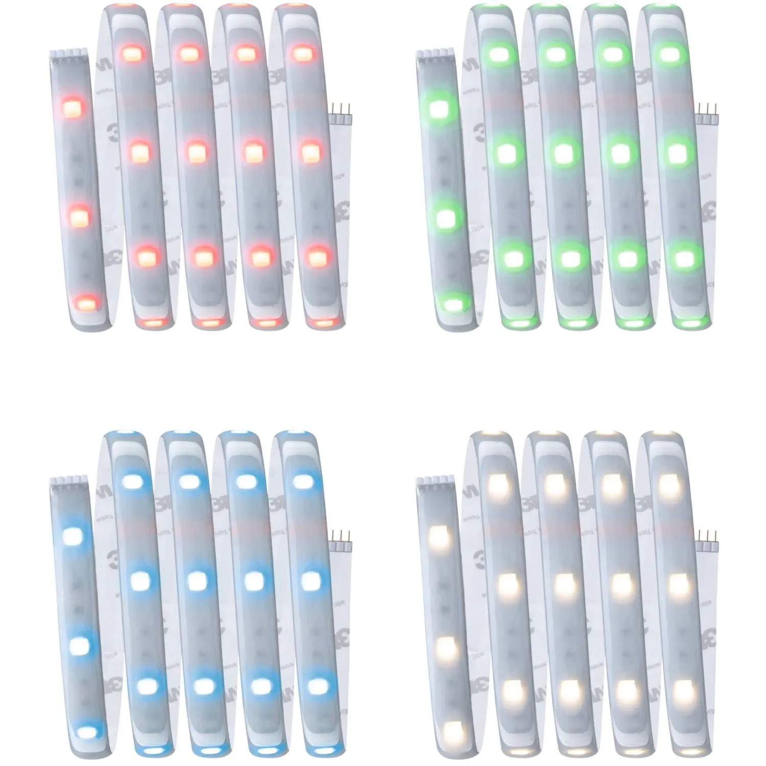 Paulmann MaxLED 250 LED Streifen RGBW Set mit verschiedenen Farben.