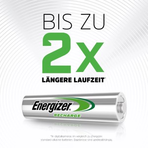 Energizer Akku AAA Micro, 500 mAh, wiederaufladbar für Standardgeräte.