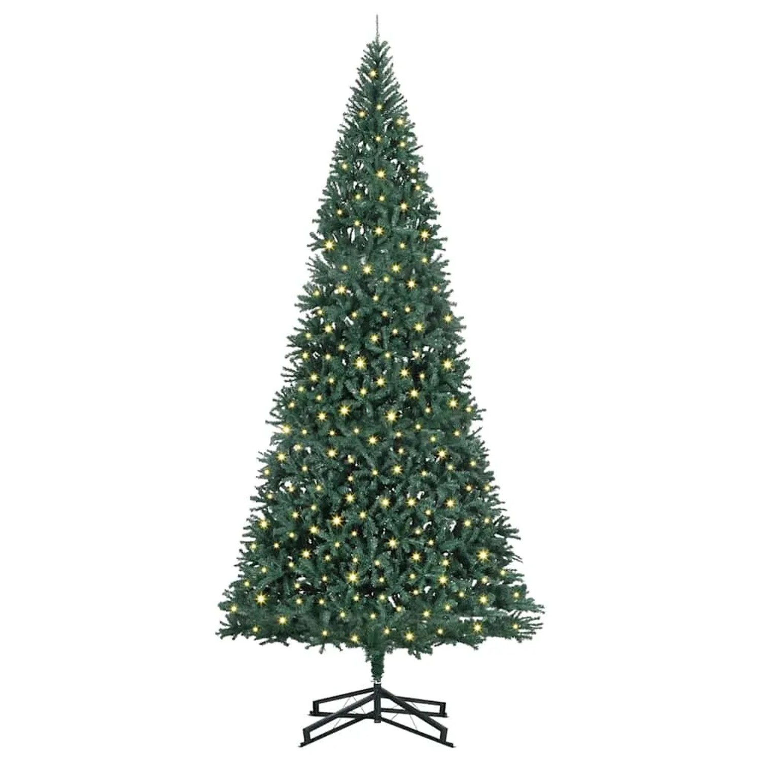 vidaXL Künstlicher Vorbeleuchteter Weihnachtsbaum Grün 500 cm PVC 3394838
