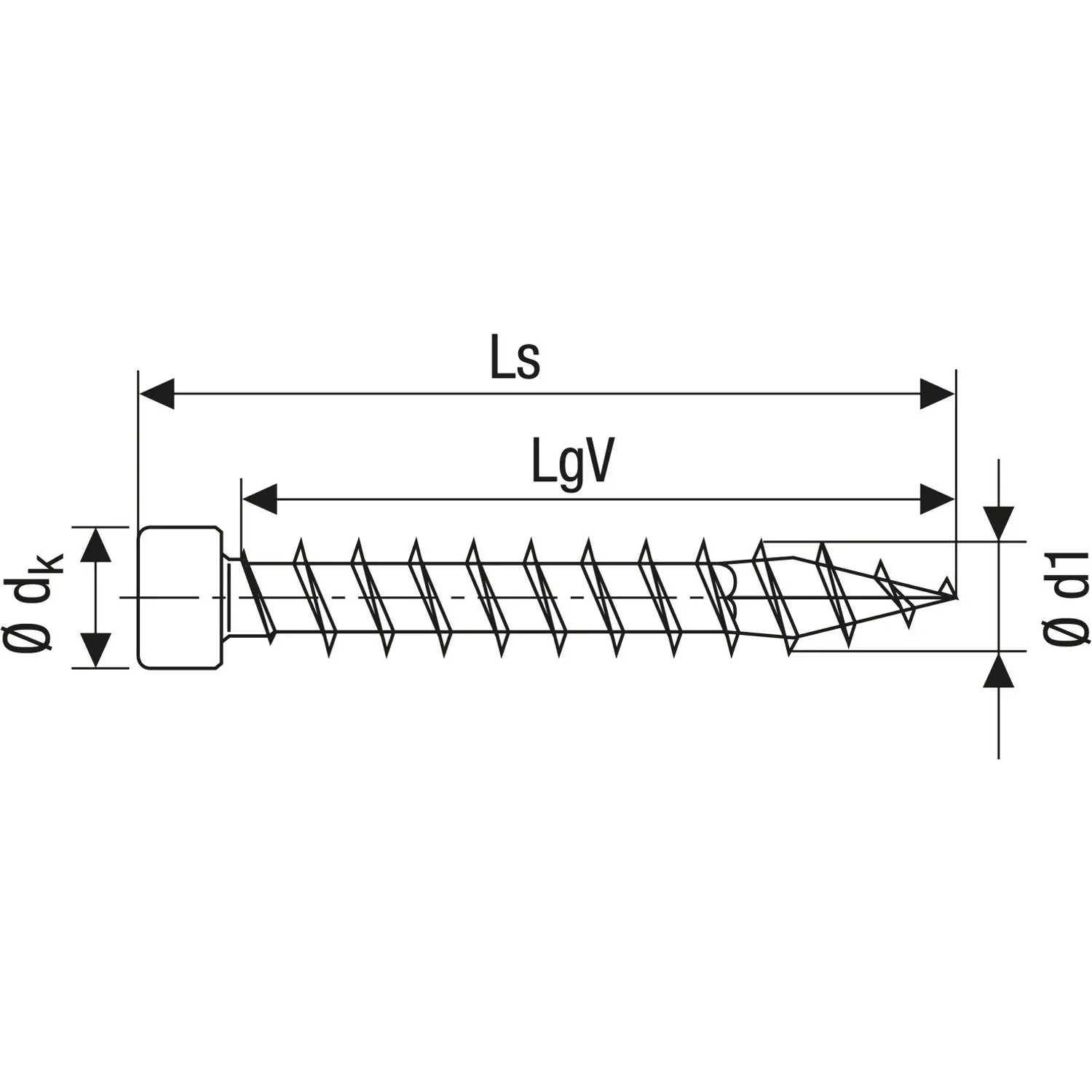 Abbildung einer Spax Universalschraube 6x140 mm mit Zylinderkopf und T-Star plus Antrieb.