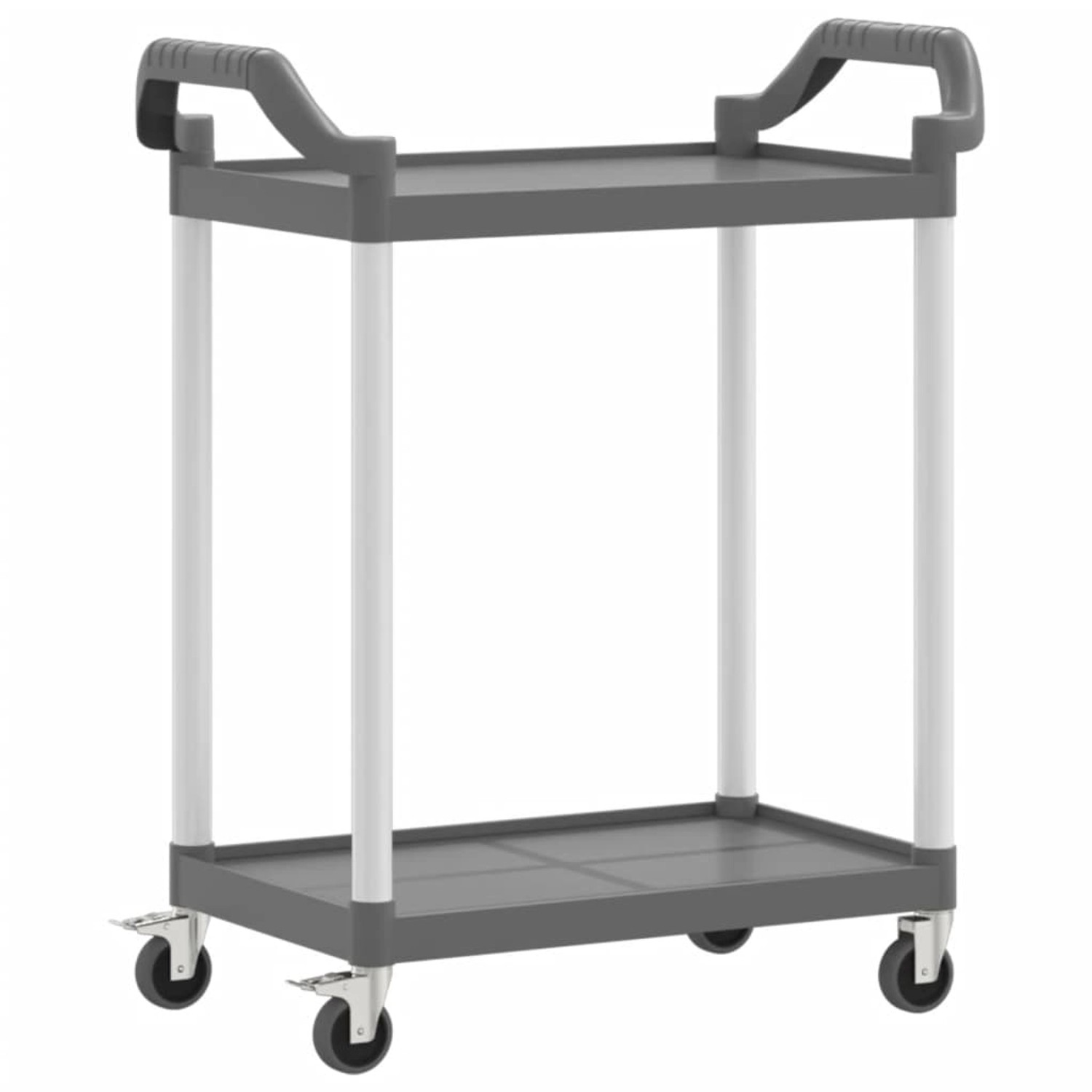 vidaXL Rollwagen mit 2 Etagen Grau 81x41x92 cm Aluminium günstig online kaufen