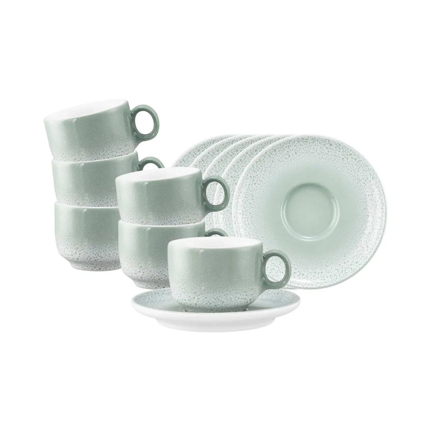Seltmann Weiden Sento Home Espressotasse mit Untertasse 80 ml 6er Set Aura Mint