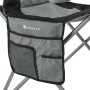 Detailaufnahme: Grauer Juskys Campingstuhl Lido mit Seitentasche und Netzfach.