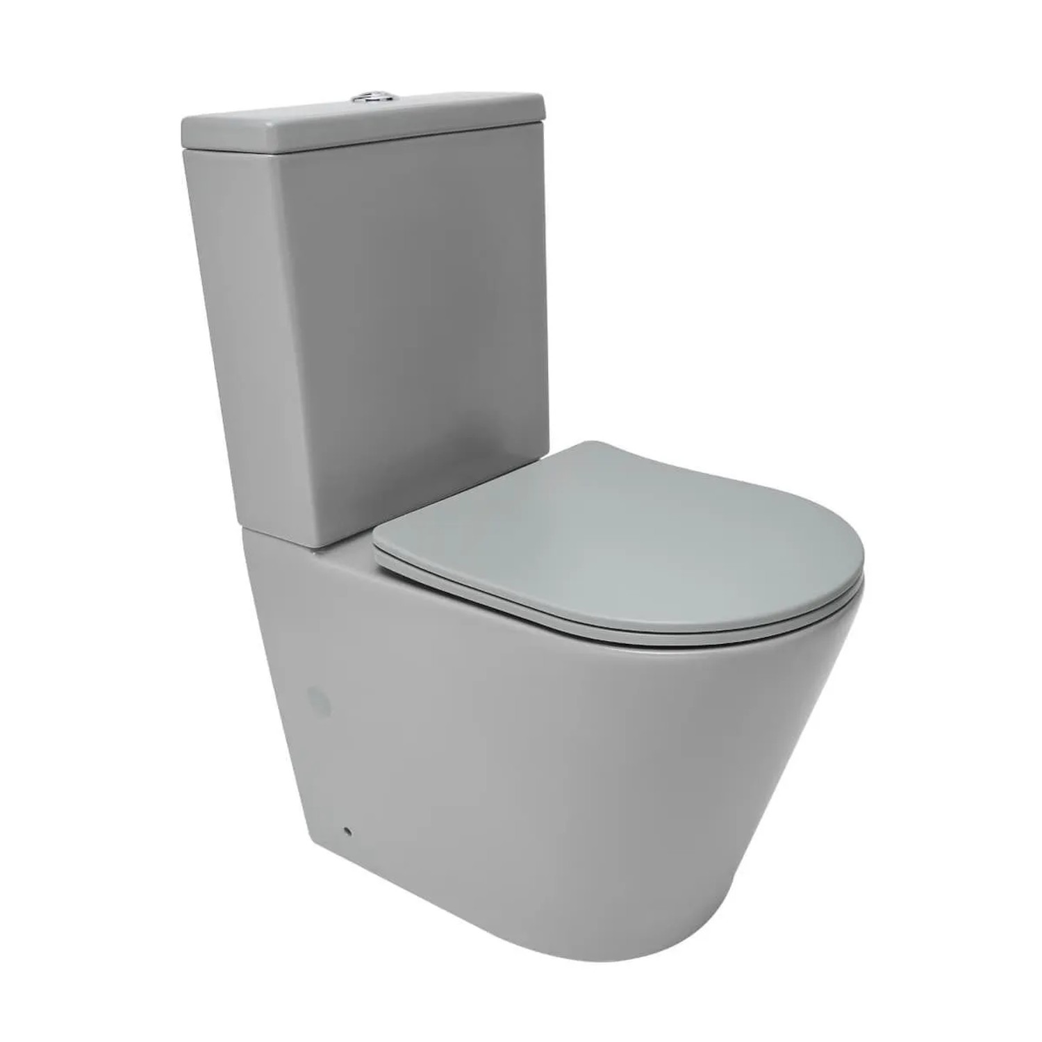 Swiss Aqua Technologies Stand-Kombi-WC Spülrandlos Infinitio Wasseranschluss von Unten mit SoftClose WC-Sitz Grau Matt