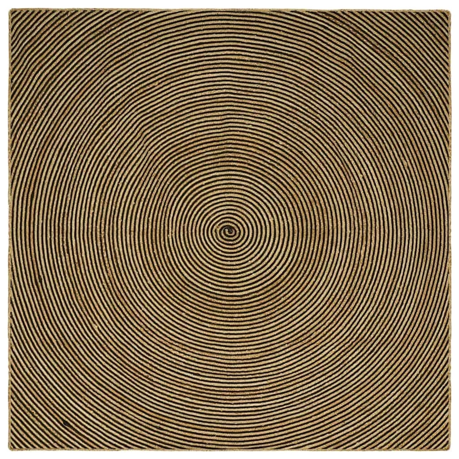 vidaXL Teppich Natur und Schwarz 240 x 240 cm Jute 42010748