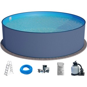 Waterman Stahlwandpool Set 7 teilig Hoch Rund 300 x 120 cm Stahl 0,4
mm Anthrazit Folie 0,4 mm Blau Waterman Stahlwandpool Set 7 teilig Hoch Rund 300 x 120 cm Stahl 0,4 mm Anthrazit Folie 0,4 mm Blau