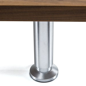SOTECH Möbelfuß ALPHA aus gebürstetem Aluminium, 100 mm hoch, unter Holzmöbel. Stabiles Möbelbein.