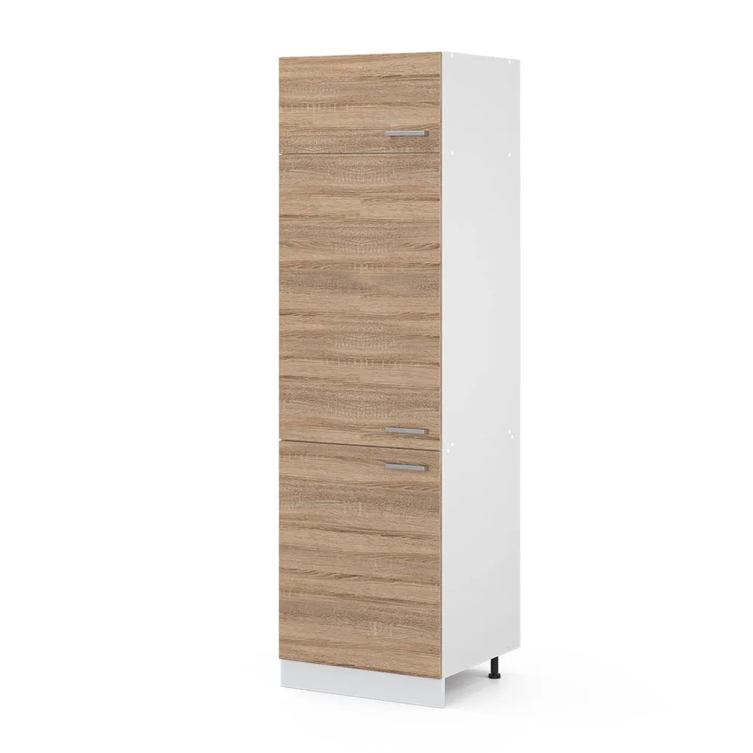 Vicco Kühlumbauschrank R-Line Hochschrank für die Küche Sonoma Weiß 60 cm