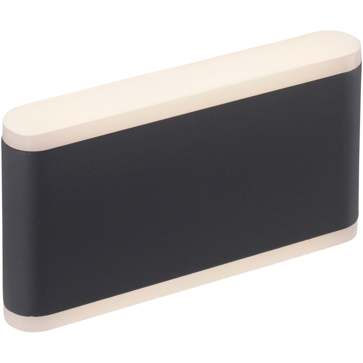 Anthrazitfarbene Paul Neuhaus LED-Wandleuchte Elsa für Innen & Außen, warmweißes Licht.