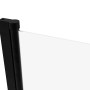 Detailaufnahme: Aurlane Badewannenfaltwand Black Spirit, schwarzes Profil, klares Glas.