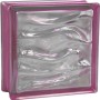 BM Glasstein Aqua Reflex Amethyst, 19x19x8cm. Klarer Glasbaustein mit Metallic-Effekt.
