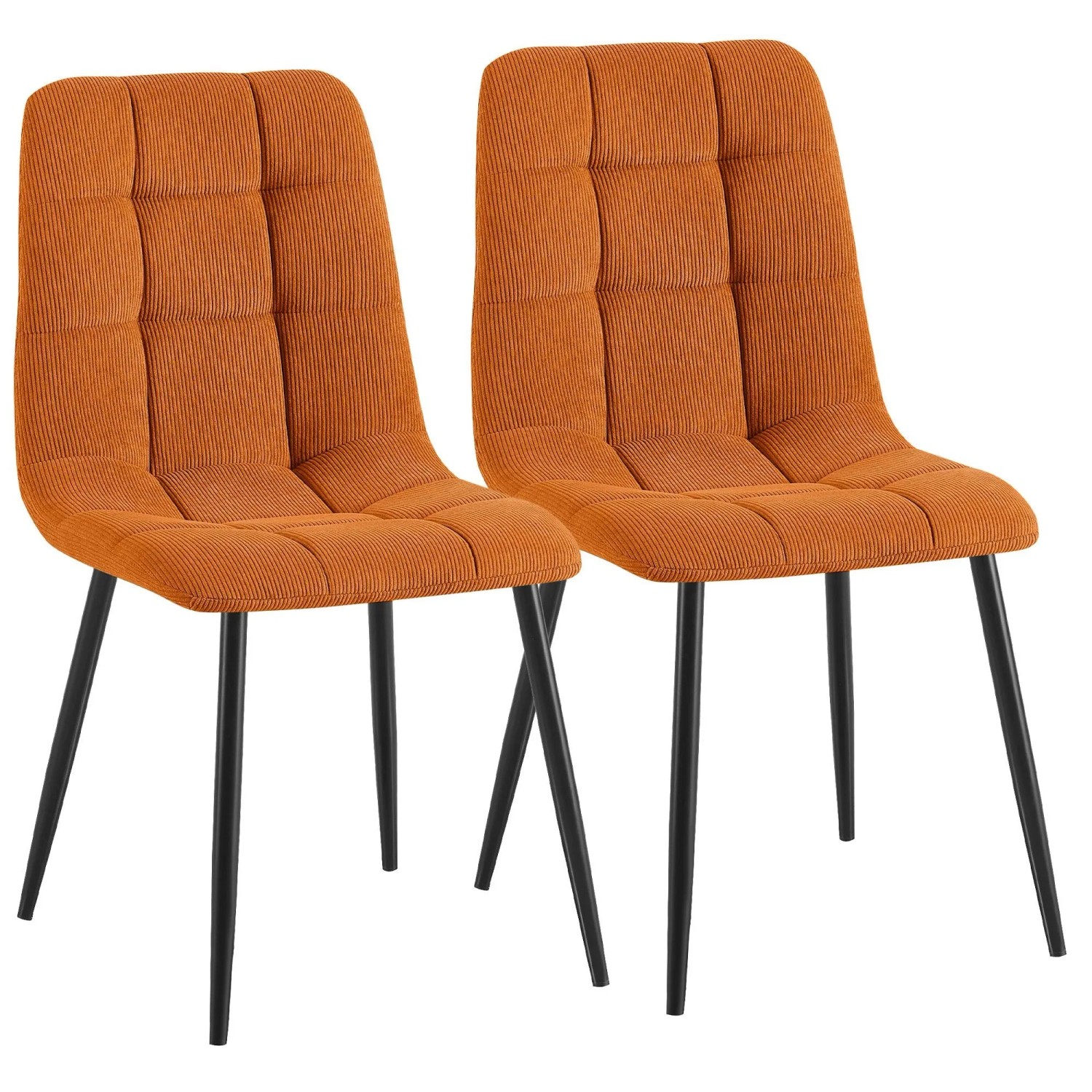 CLP 2er Set Esszimmerstühle Antibes Cord Orange