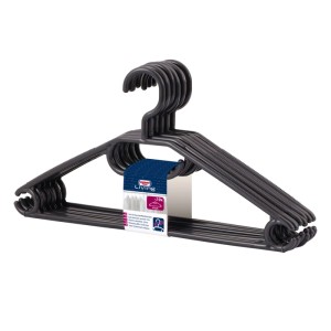Domopak Living Kleiderbügel Kunststoff 10er Set Schwarz